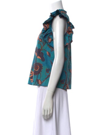 Ulla Johnson Floral Print V-Neck Blouse