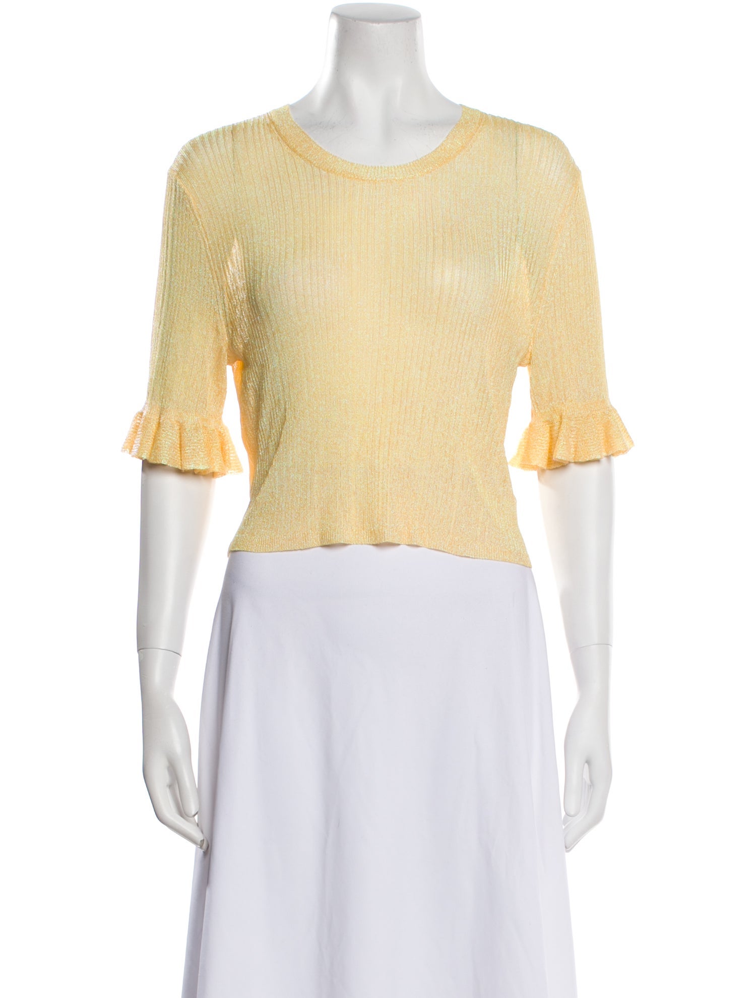 Ulla Johnson Scoop Neck Short Sleeve Crop Top