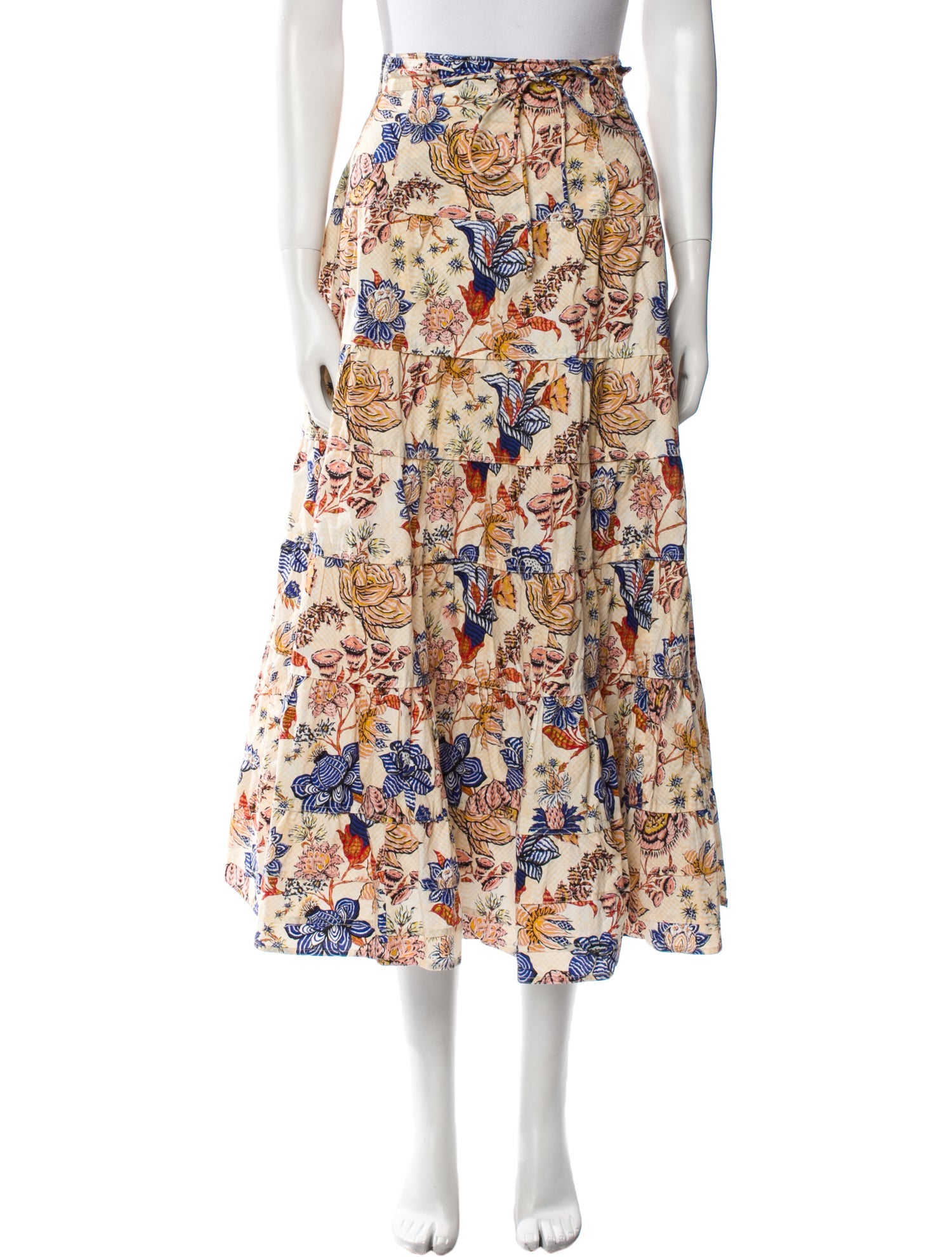 Ulla Johnson Floral Print Midi Length Skirt