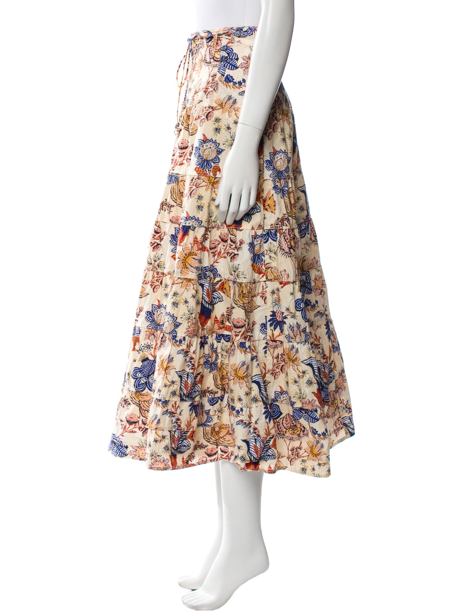 Ulla Johnson Floral Print Midi Length Skirt