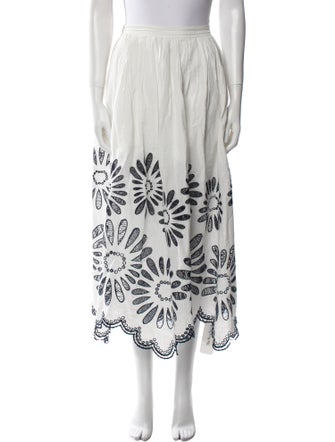 Ulla Johnson Floral Print Midi Length Skirt