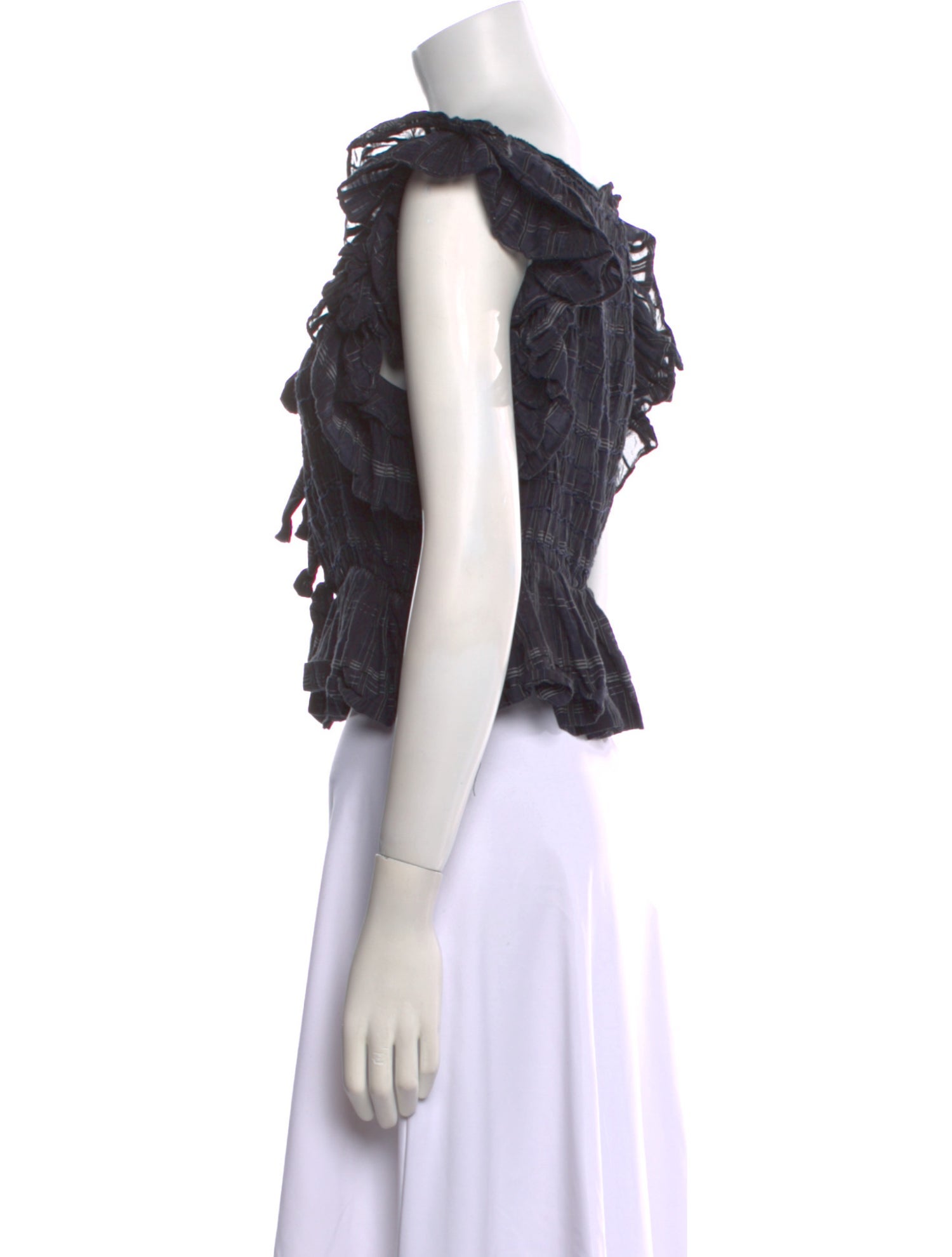 Ulla Johnson Square Neckline Short Sleeve Crop Top