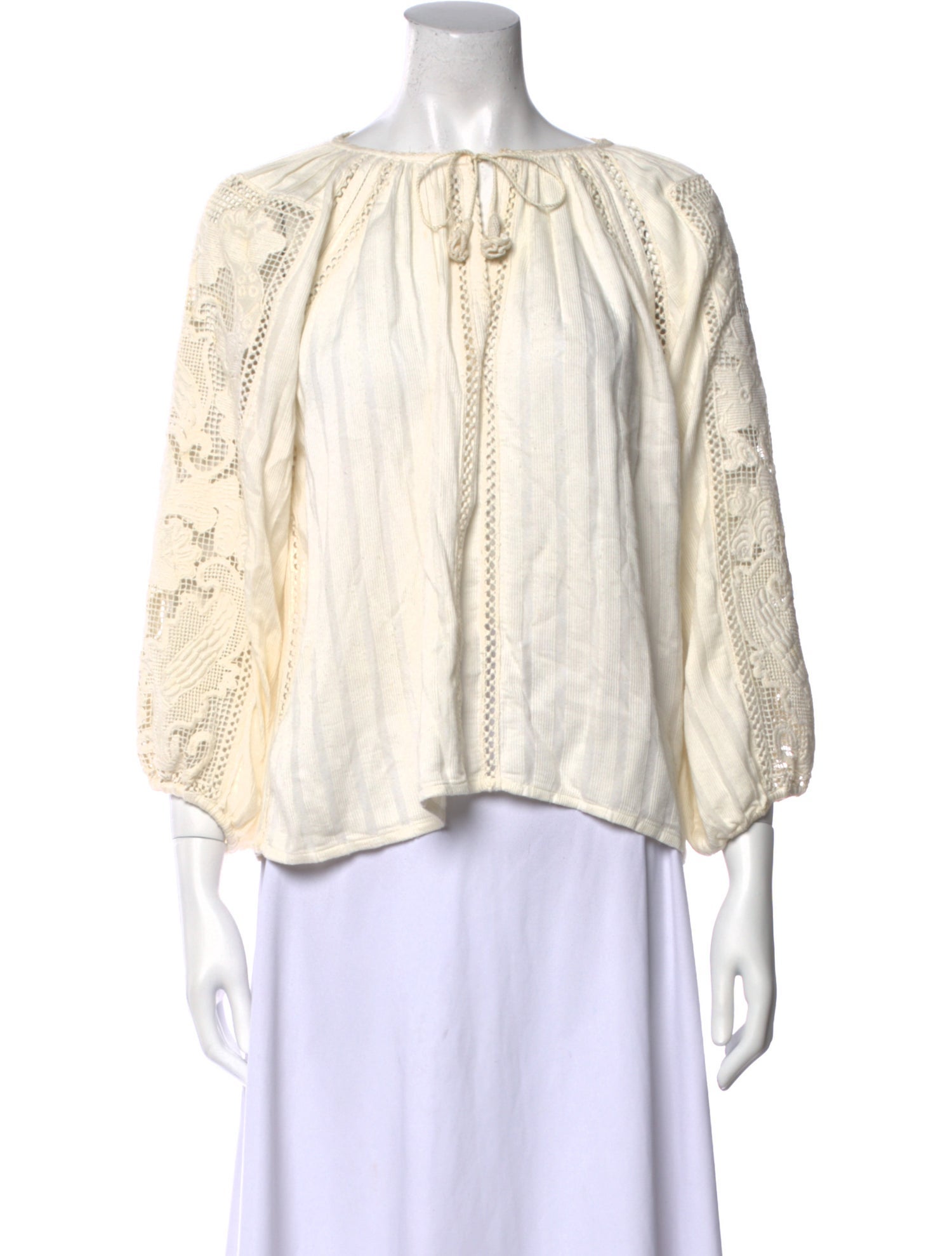 Ulla Johnson Bateau Neckline Three-Quarter Sleeve Blouse