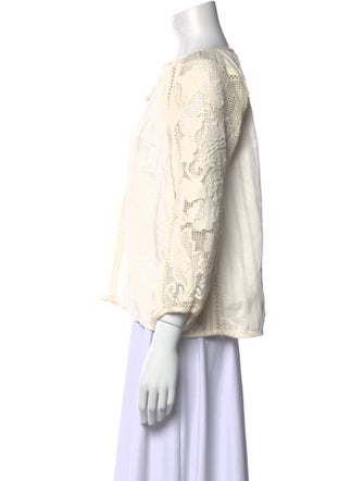 Ulla Johnson Bateau Neckline Three-Quarter Sleeve Blouse