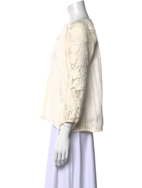 Ulla Johnson Bateau Neckline Three-Quarter Sleeve Blouse