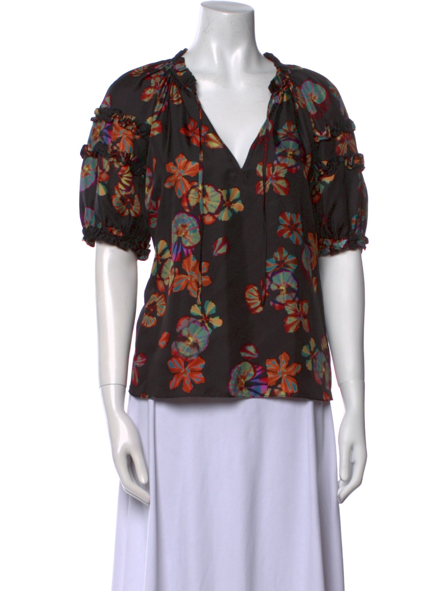 Ulla Johnson Silk Floral Print Blouse