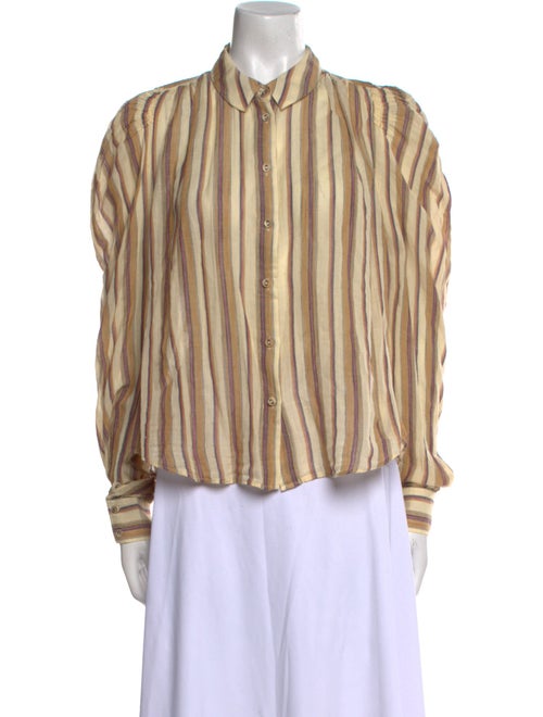 Ulla Johnson Striped Long Sleeve Button-Up Top