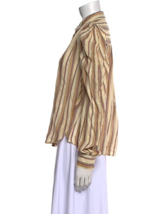 Ulla Johnson Striped Long Sleeve Button-Up Top