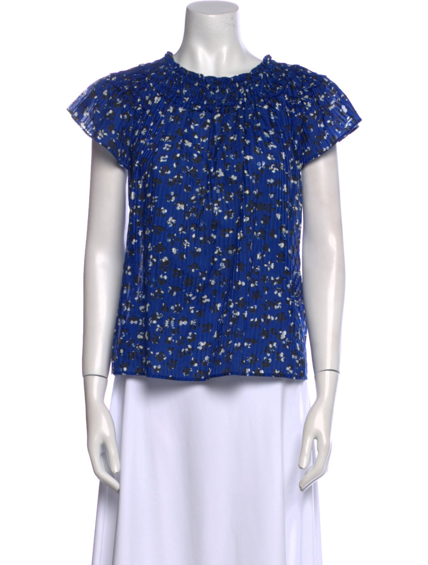 Ulla Johnson Floral Print Crew Neck Blouse