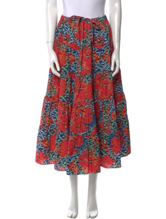 Ulla Johnson Floral Print Midi Length Skirt