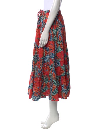 Ulla Johnson Floral Print Midi Length Skirt
