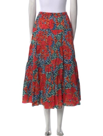 Ulla Johnson Floral Print Midi Length Skirt