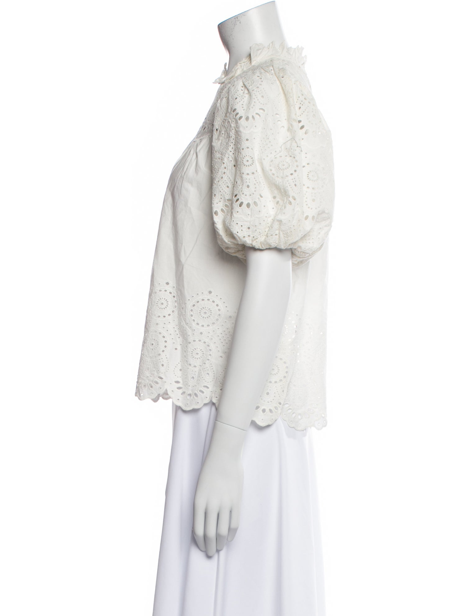 Ulla Johnson Mock Neck Short Sleeve Blouse