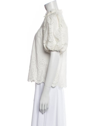 Ulla Johnson Mock Neck Short Sleeve Blouse