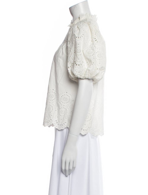 Ulla Johnson Mock Neck Short Sleeve Blouse