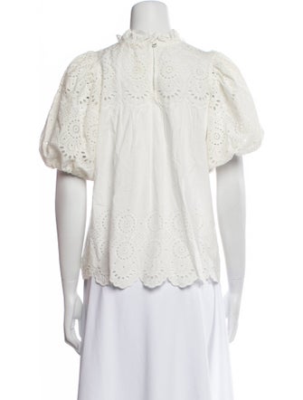 Ulla Johnson Mock Neck Short Sleeve Blouse