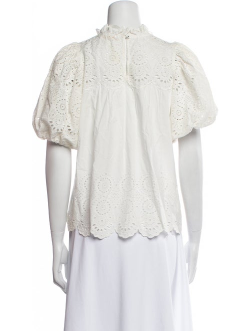 Ulla Johnson Mock Neck Short Sleeve Blouse