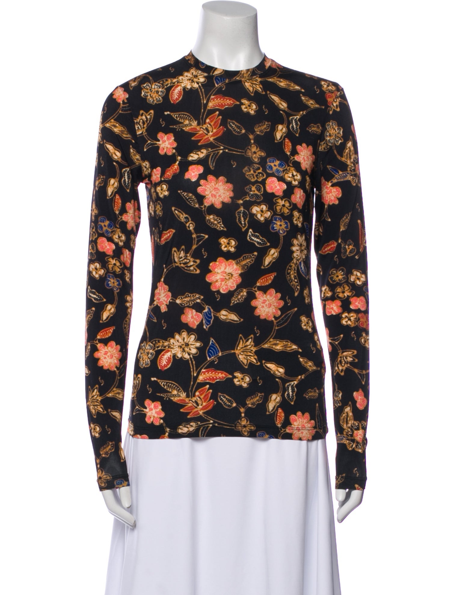 Ulla Johnson Floral Print Crew Neck Button-Up Top