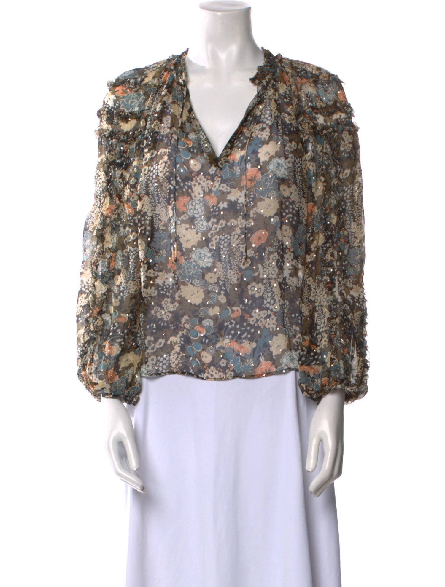 Ulla Johnson Silk Floral Print Blouse
