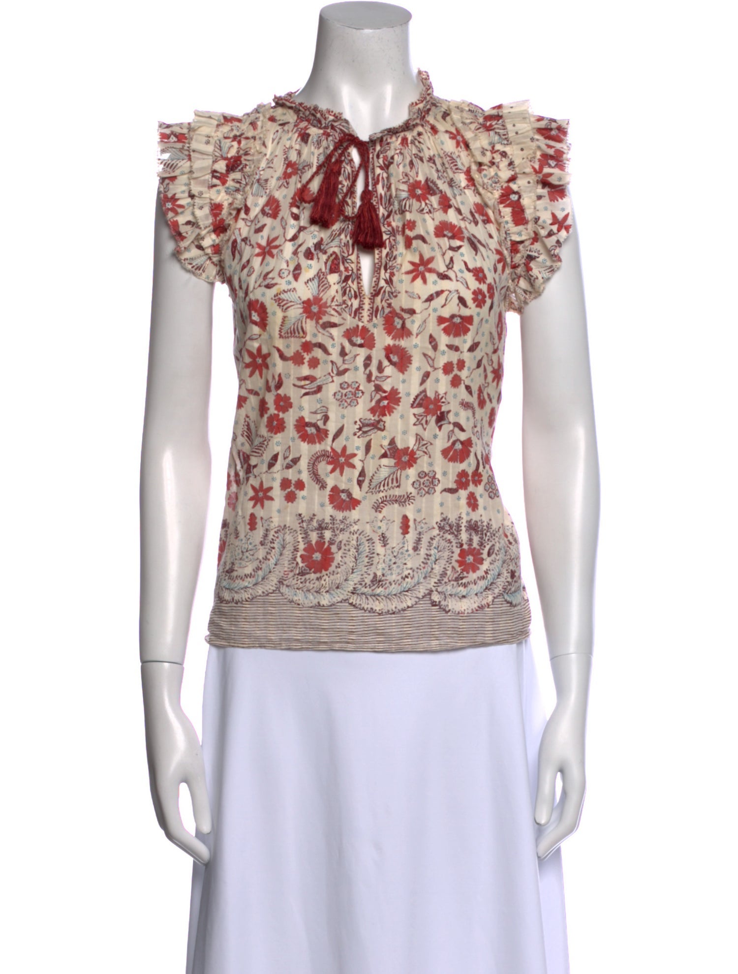 Ulla Johnson Floral Print Mock Neck Blouse