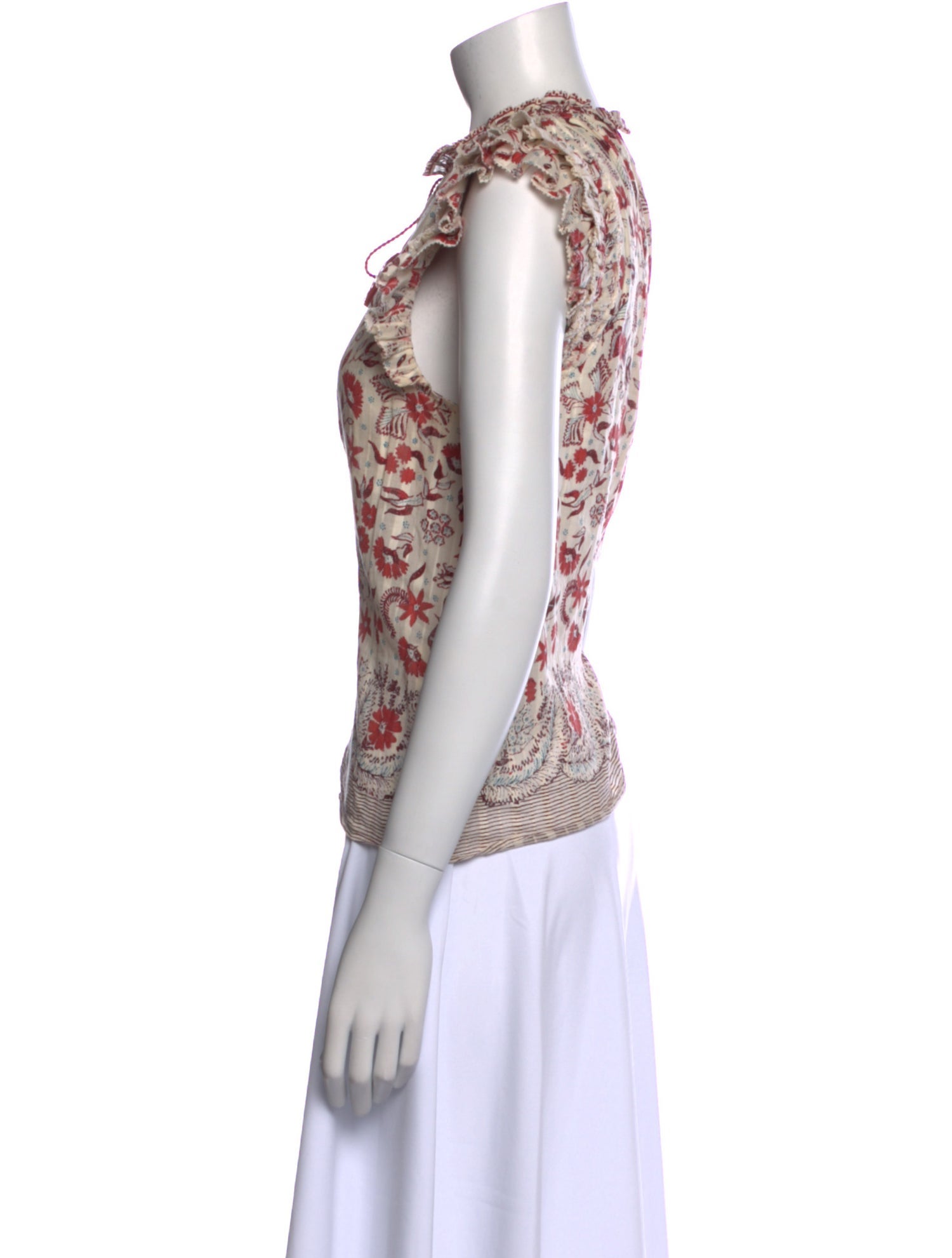 Ulla Johnson Floral Print Mock Neck Blouse