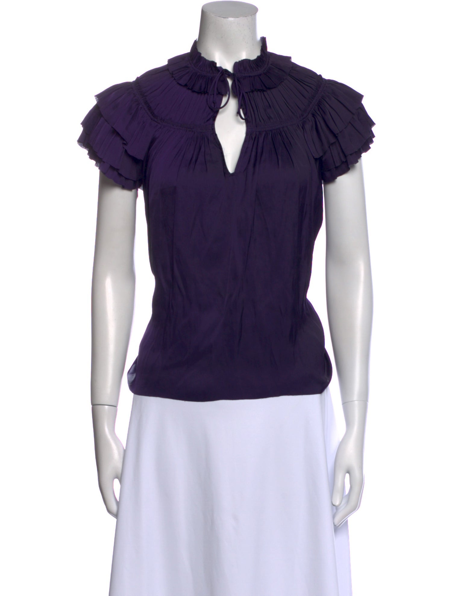 Ulla Johnson Tie Neck Short Sleeve Blouse