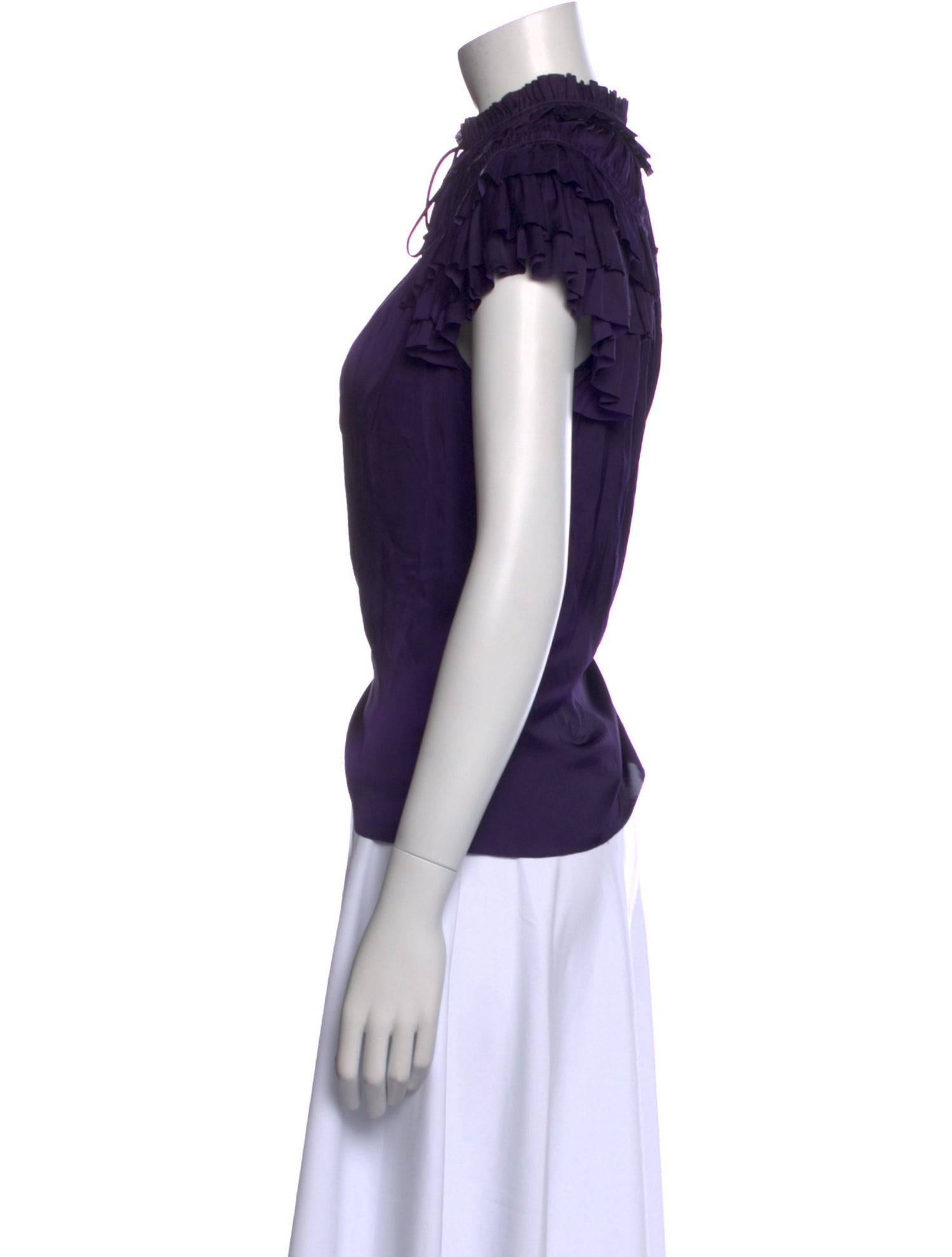 Ulla Johnson Tie Neck Short Sleeve Blouse