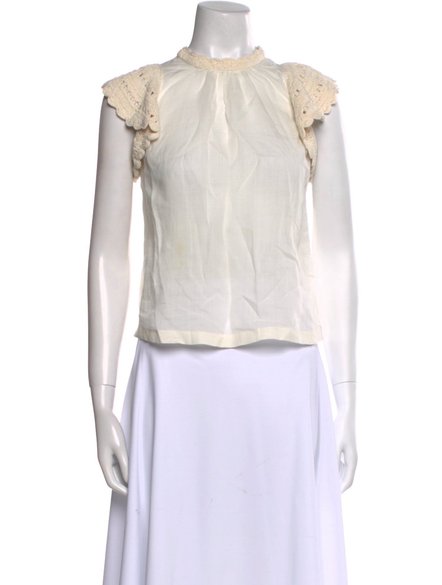 Ulla Johnson Silk Mock Neck Crop Top