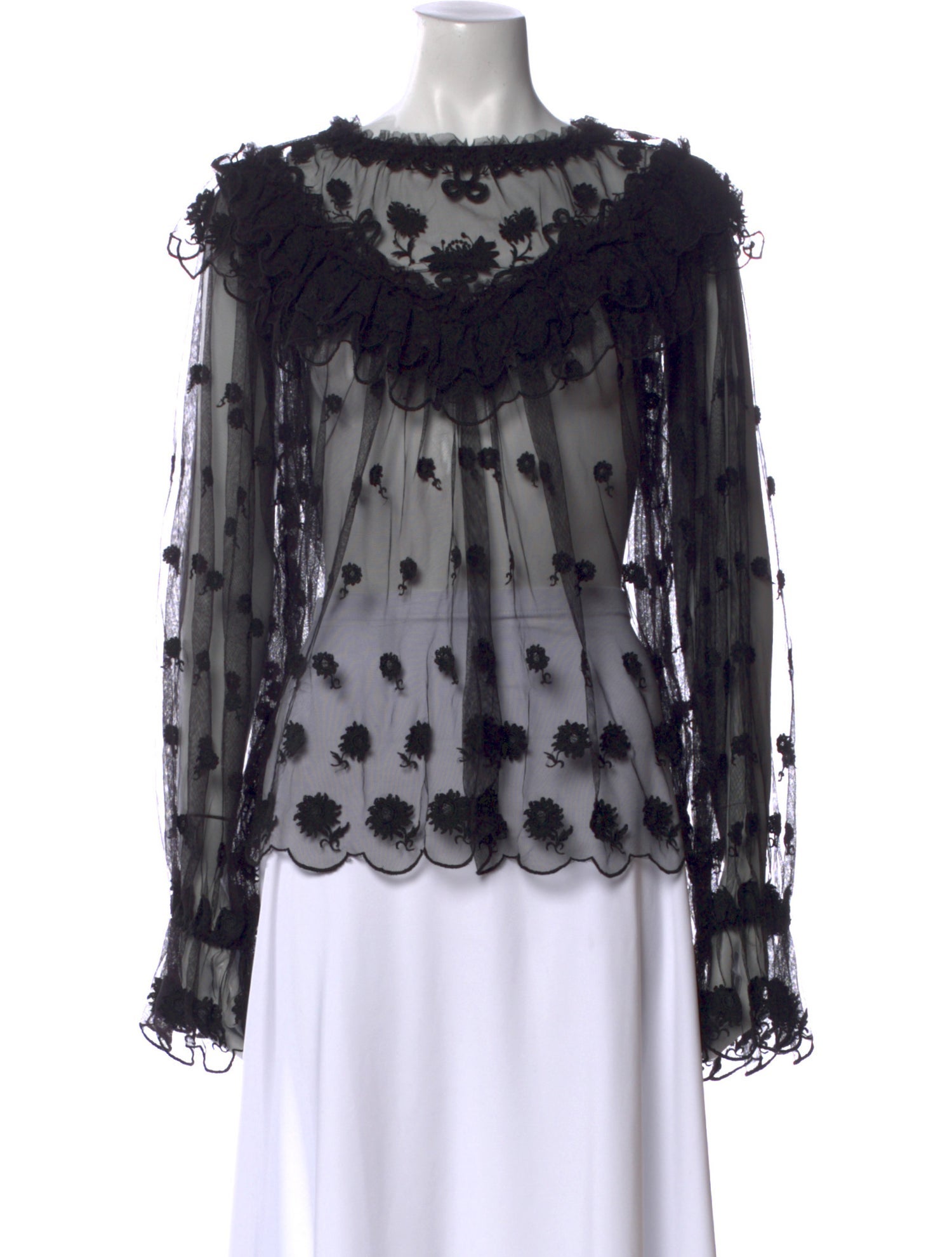 Ulla Johnson Nylon Lace Pattern Blouse