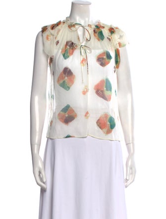 Ulla Johnson Silk Floral Print Blouse