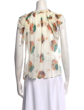 Ulla Johnson Silk Floral Print Blouse