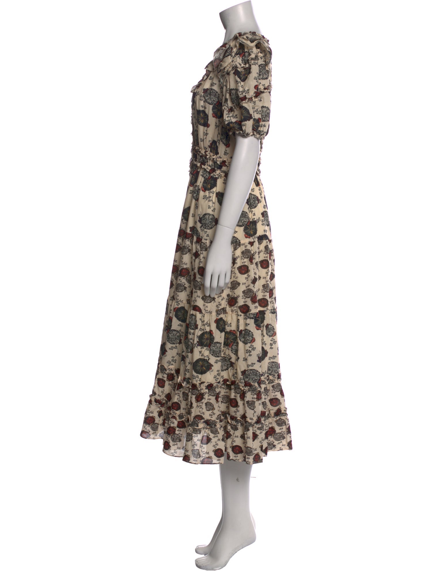 Ulla Johnson Floral Print Midi Length Dress