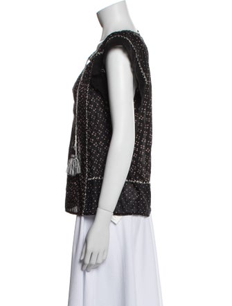 Ulla Johnson Printed V-Neck Blouse