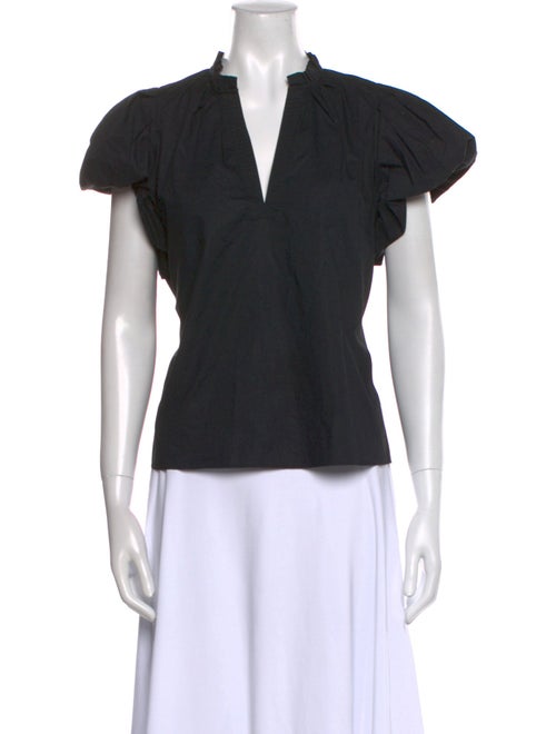 Ulla Johnson V-Neck Short Sleeve Top