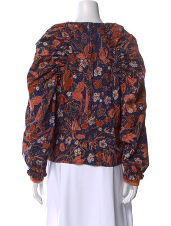 Ulla Johnson Printed Crew Neck Blouse