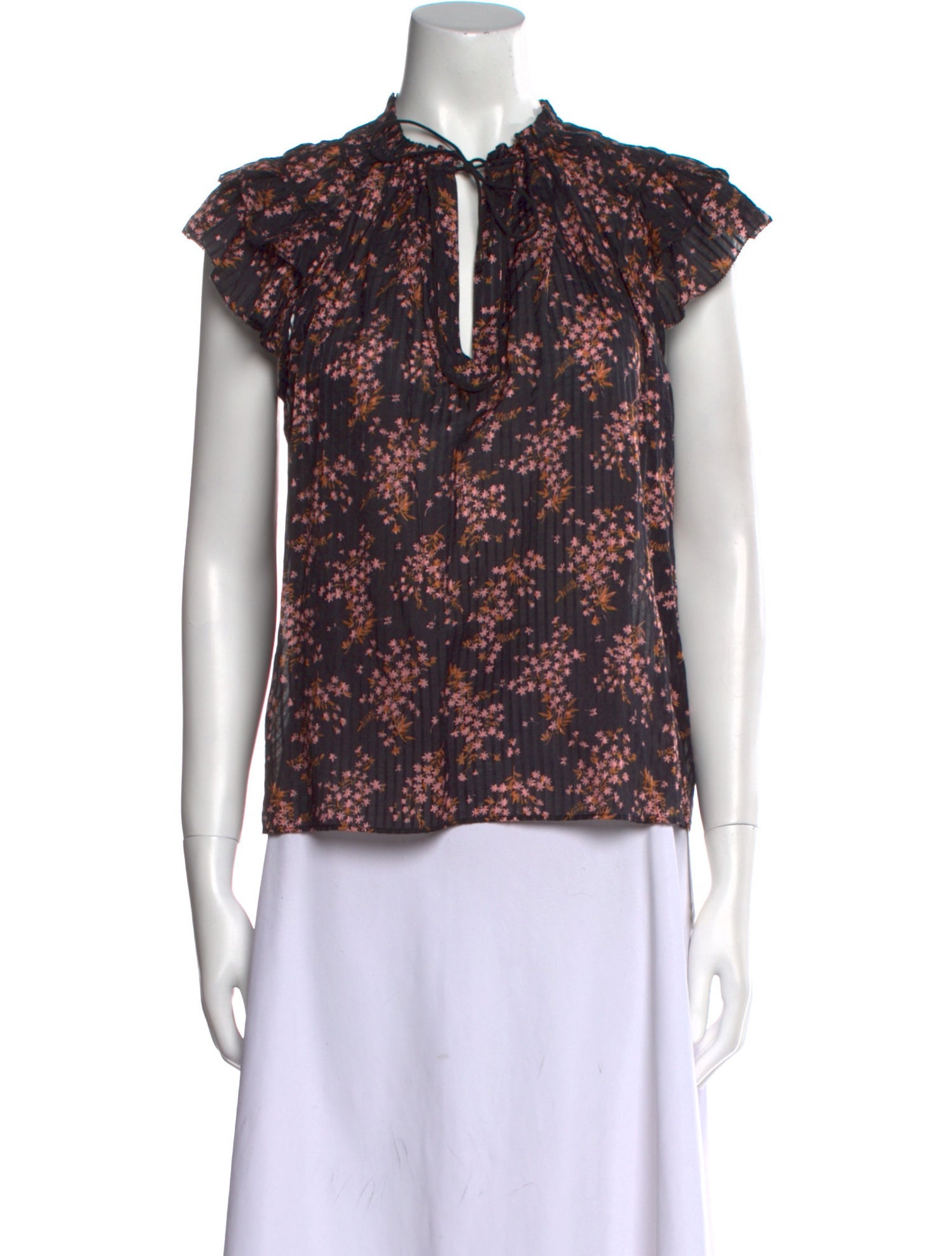 Ulla Johnson Floral Print Tie Neck Blouse