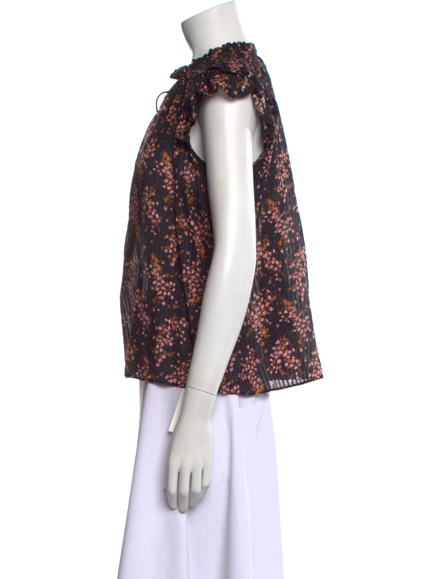 Ulla Johnson Floral Print Tie Neck Blouse