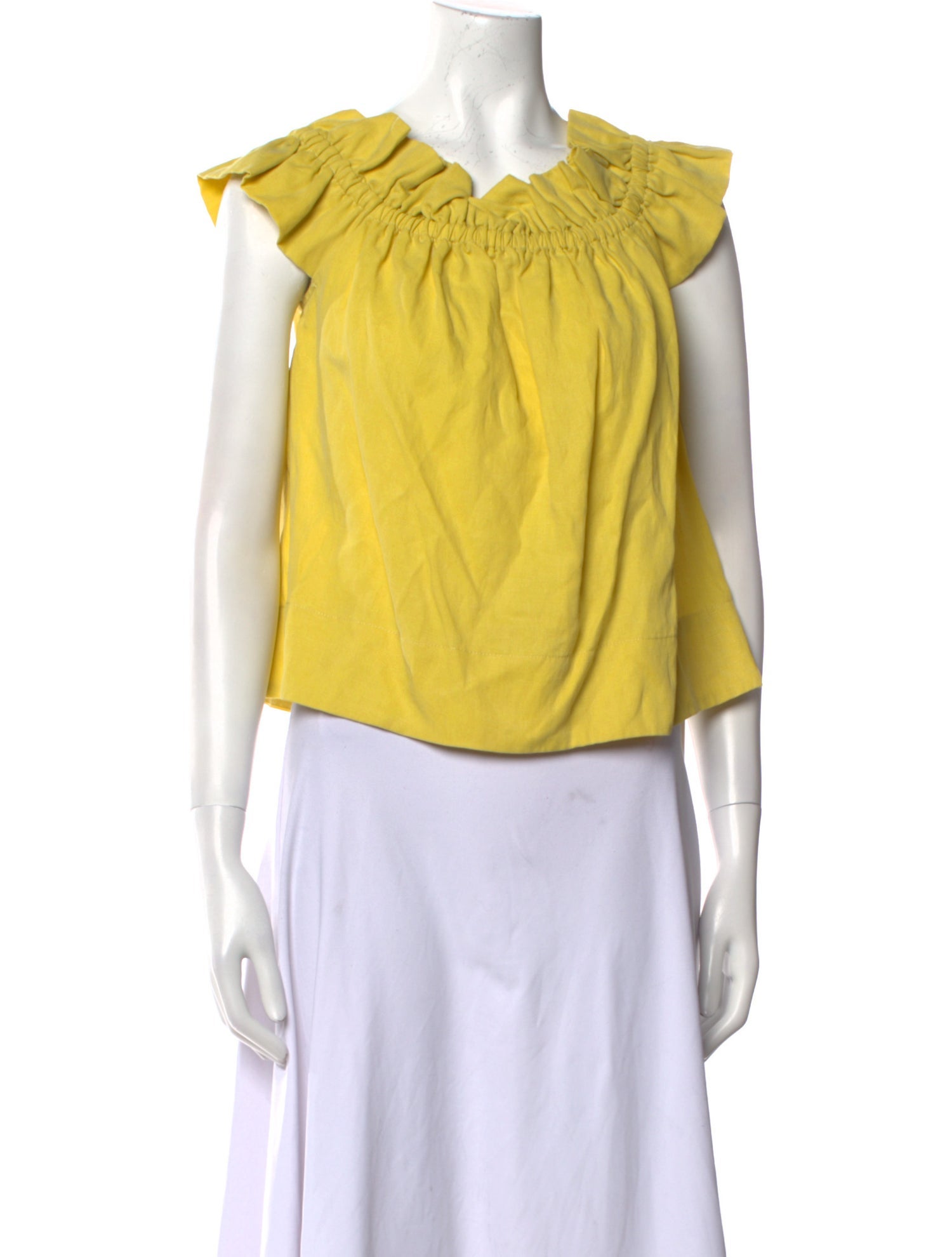 Ulla Johnson V-Neck Short Sleeve Crop Top