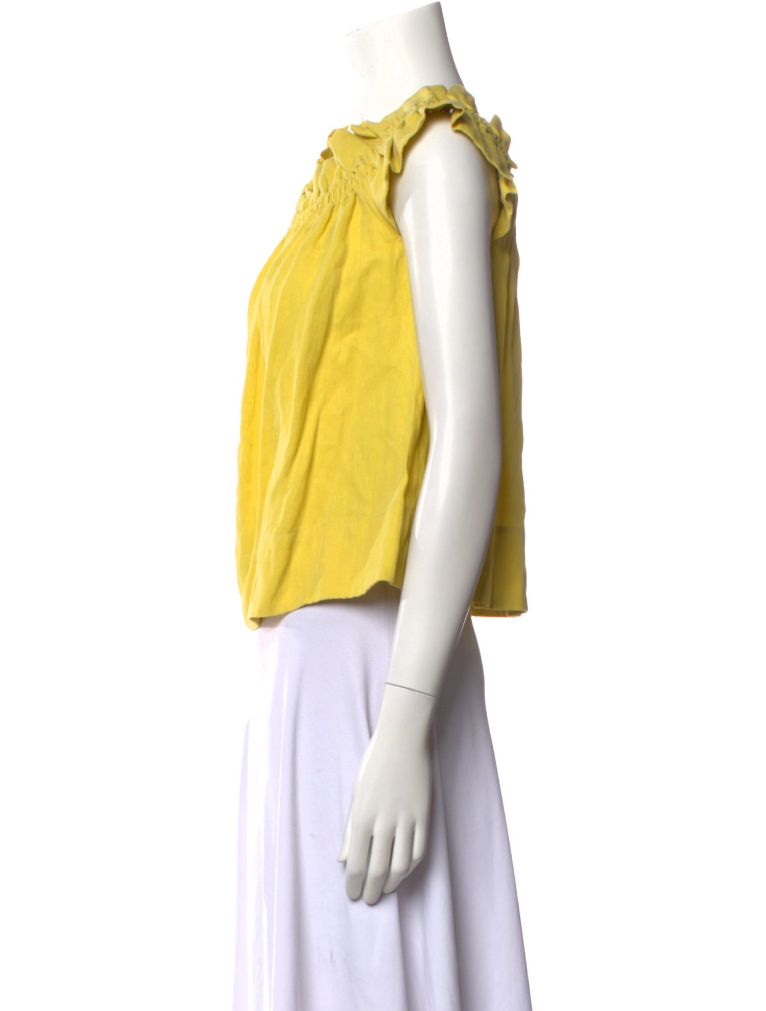 Ulla Johnson V-Neck Short Sleeve Crop Top