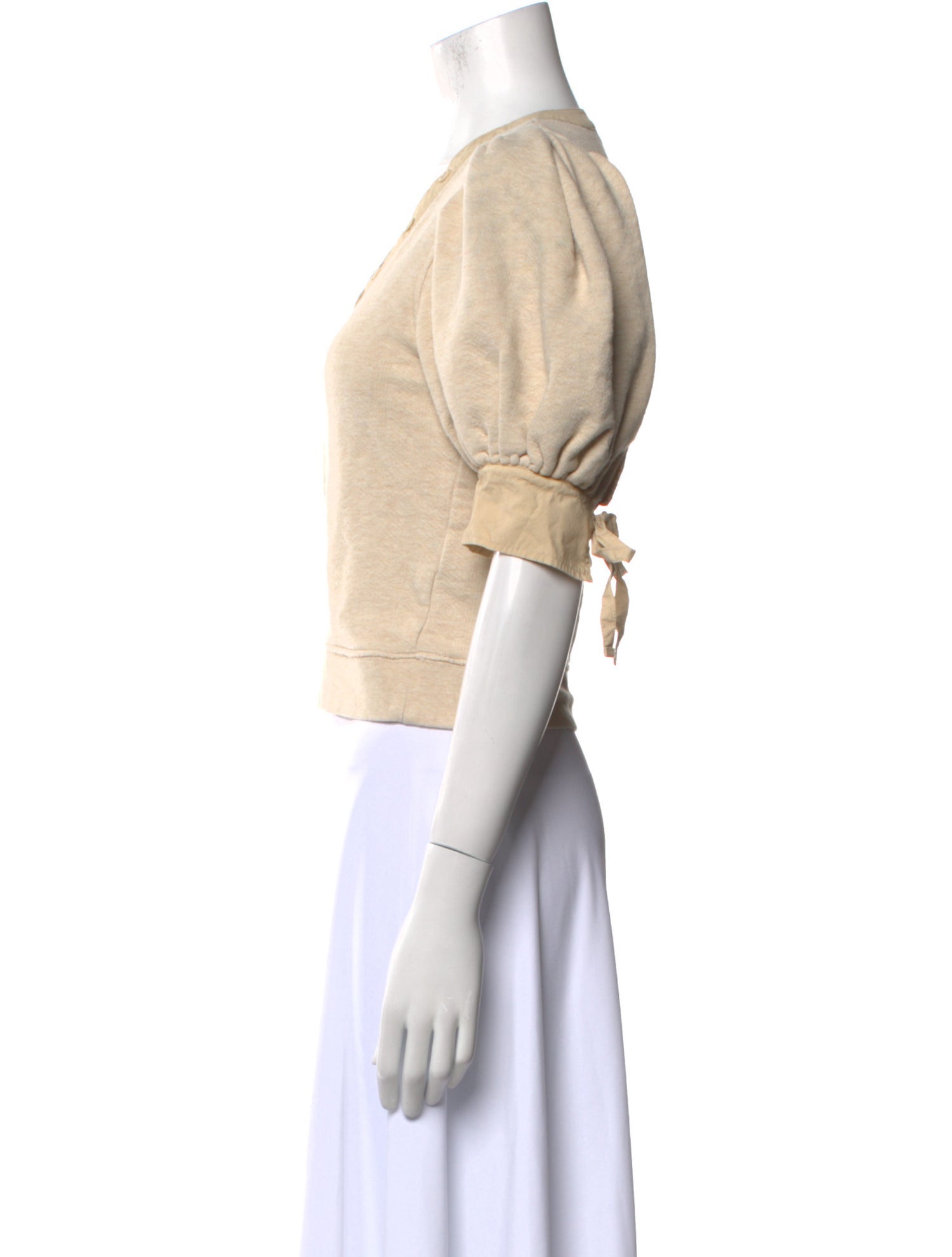 Ulla Johnson V-Neck Short Sleeve Crop Top