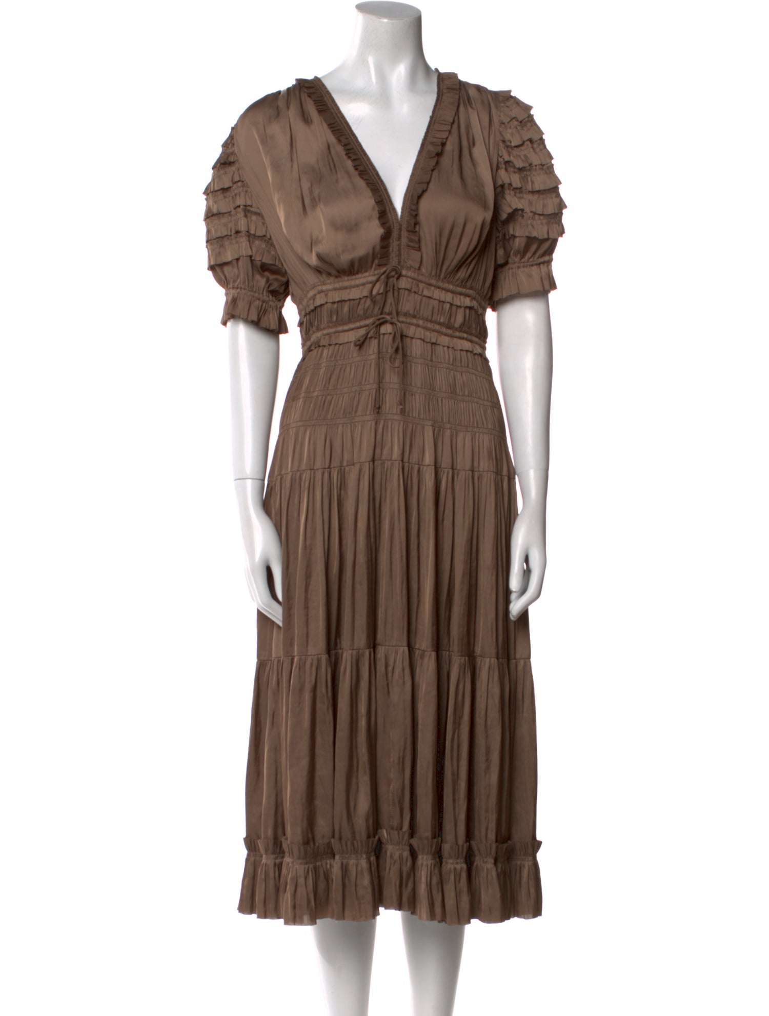 Ulla Johnson V-Neck Midi Length Dress