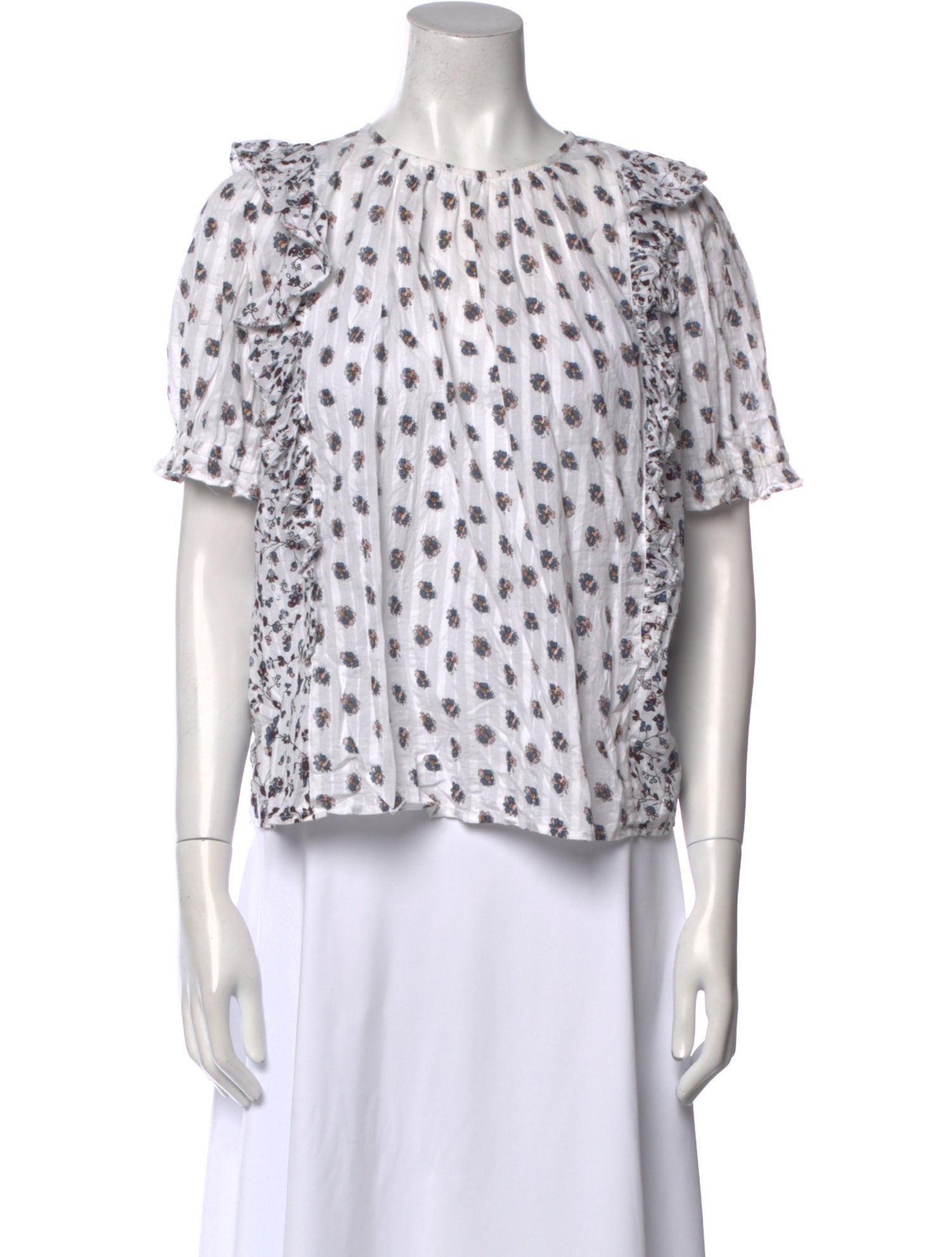 Ulla Johnson Printed Crew Neck Blouse