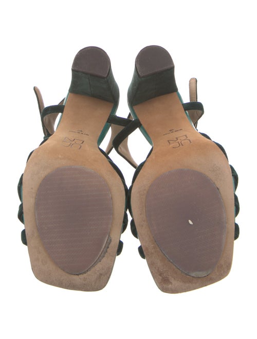 Ulla Johnson Suede Crystal Embellishments T-Strap Sandals