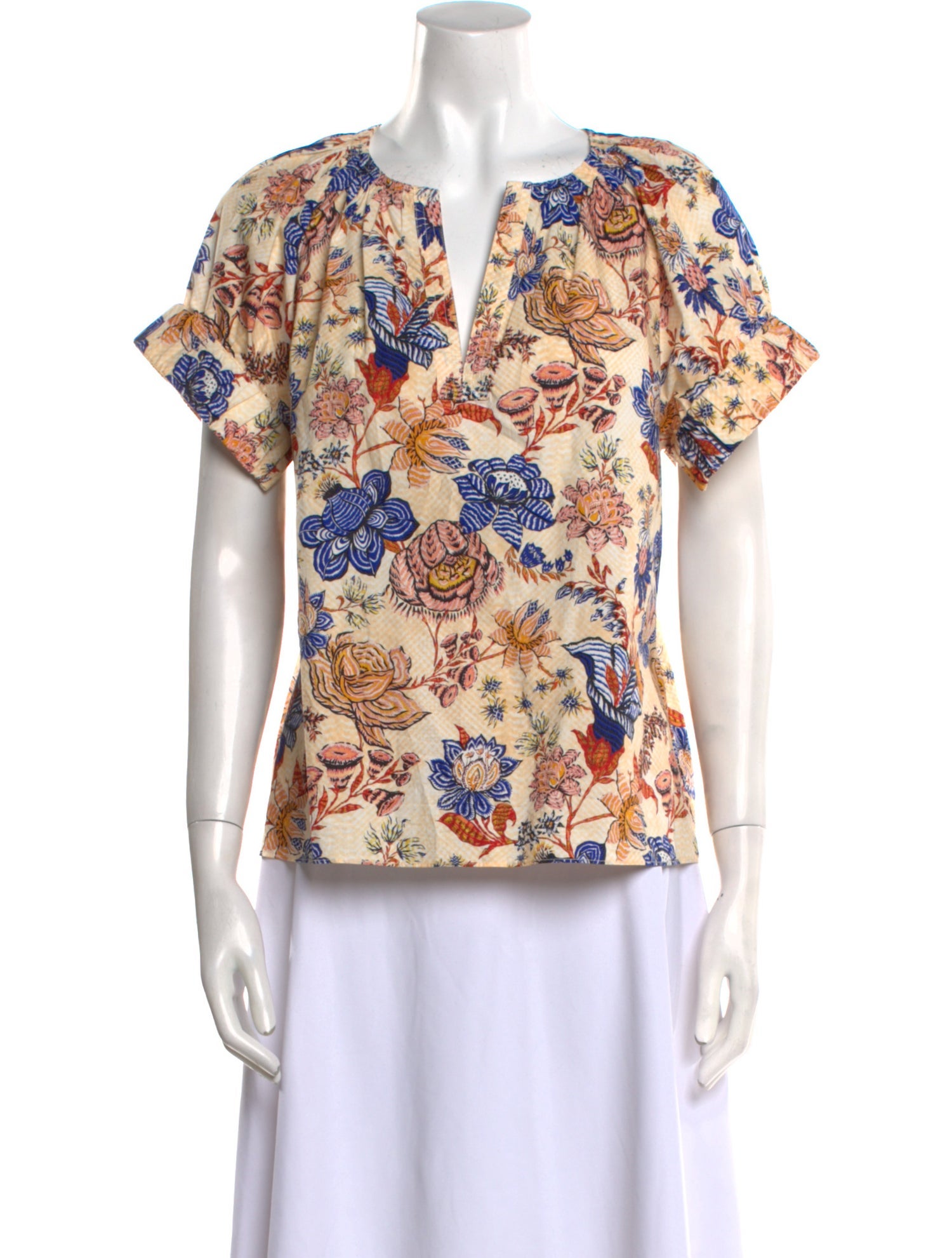 Ulla Johnson Floral Print V-Neck Blouse
