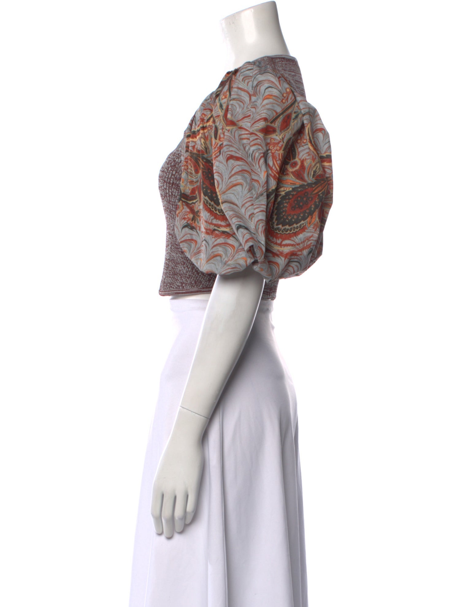 Ulla Johnson Printed Square Neckline Crop Top