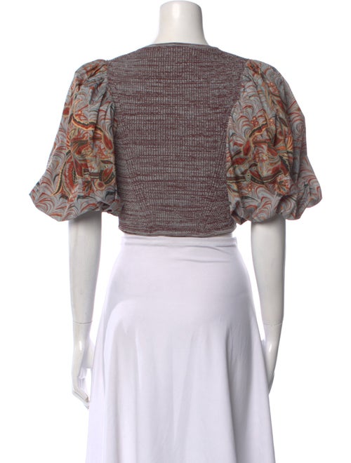 Ulla Johnson Printed Square Neckline Crop Top