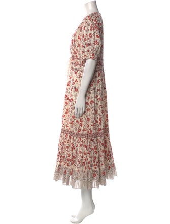Ulla Johnson Floral Print Midi Length Dress