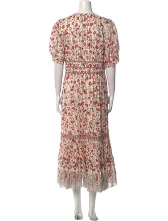 Ulla Johnson Floral Print Midi Length Dress