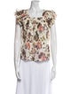 Ulla Johnson Floral Print Square Neckline Blouse