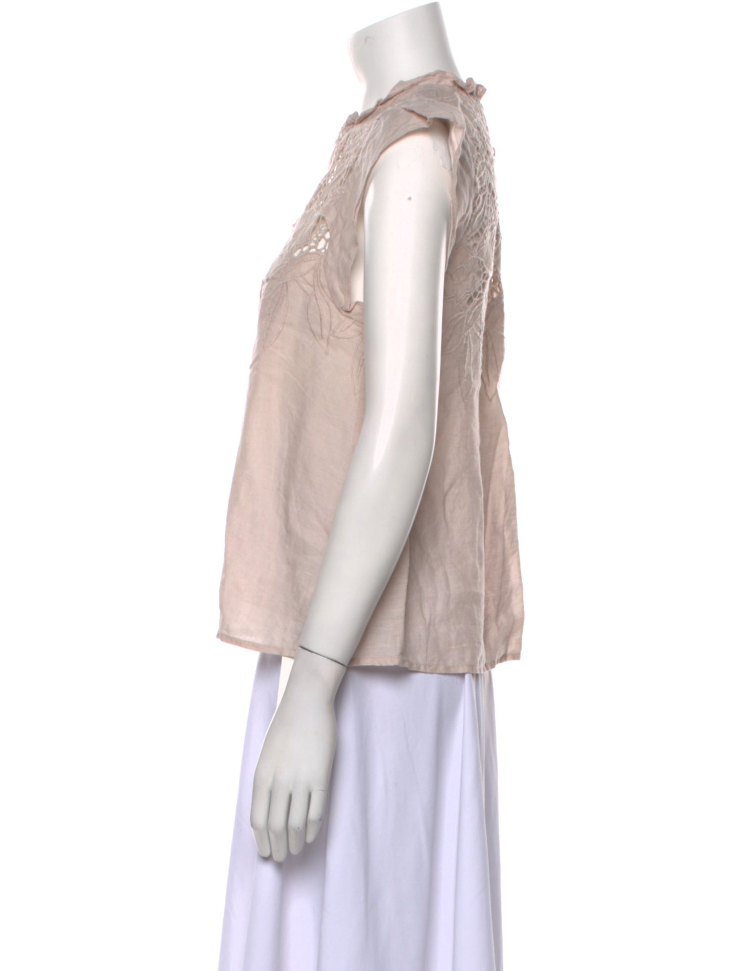 Ulla Johnson Linen Mock Neck Blouse